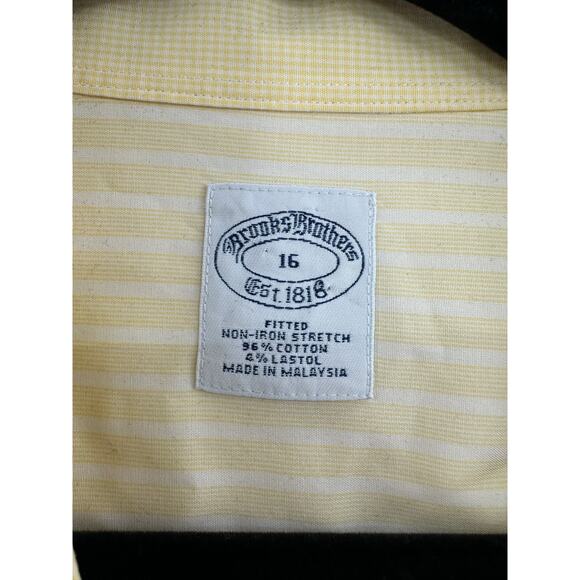 Brooks Brothers Women's Fitted Button-Up Shirt, Size 16, Yellow & White Striped - Picture 3 of 6